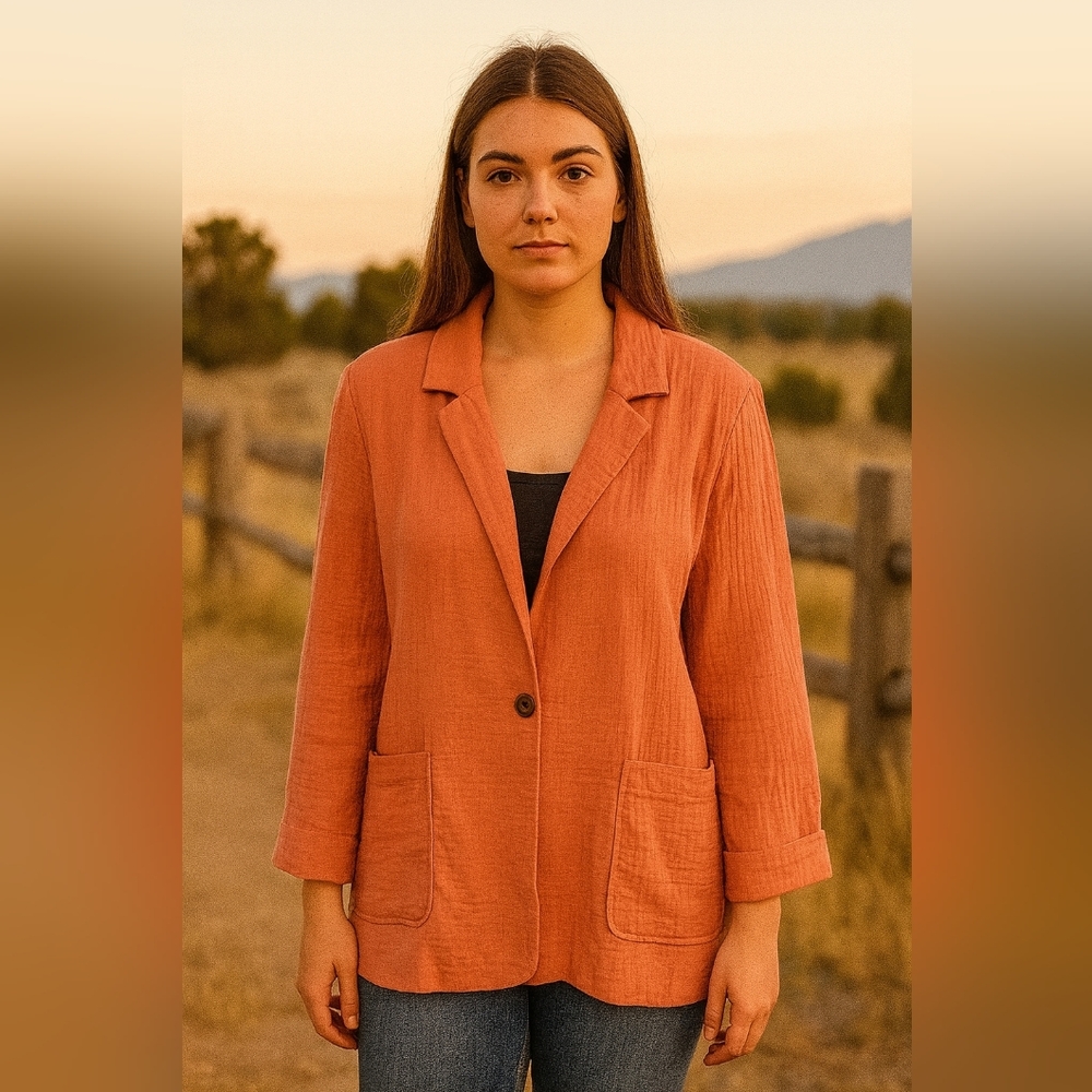 Stoosh Designer Business Casual Career Coral Blazer Womens Size‎ Large